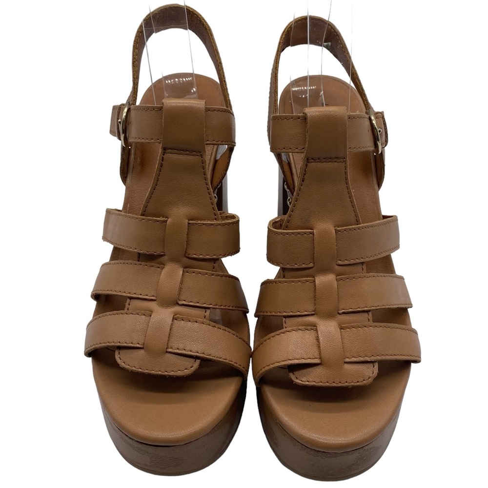 Lucky Brand Womens Shoes Imana Sandals Brown Leather Platform Fisherman NEW - Picture 3 of 8